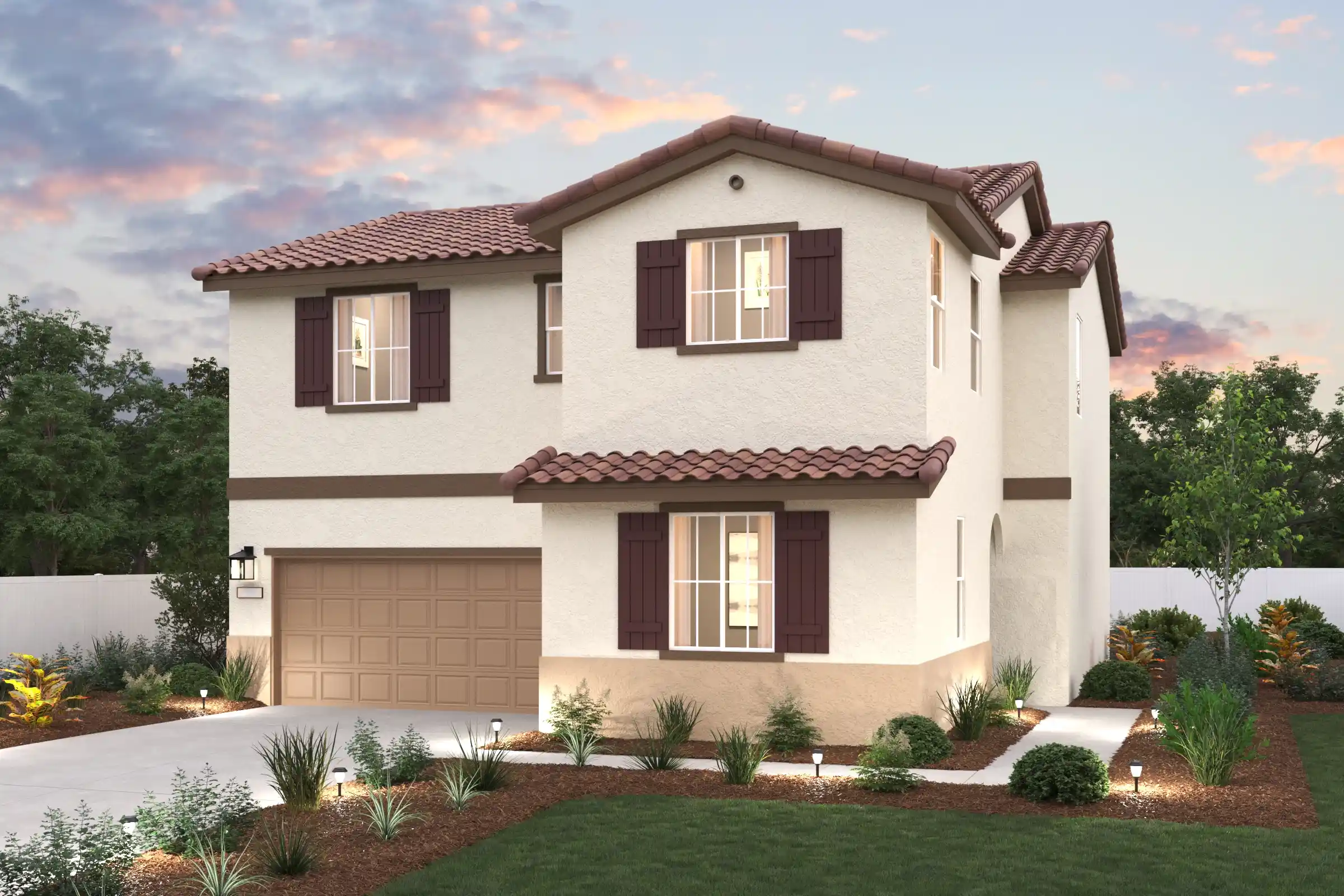 A house with a garage.