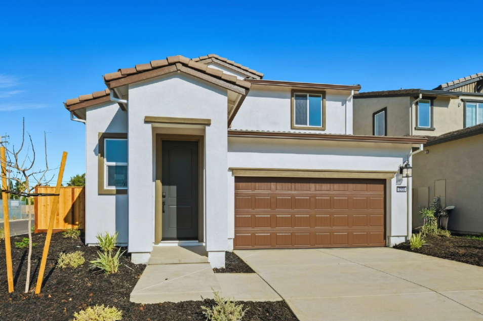 A house with a garage.