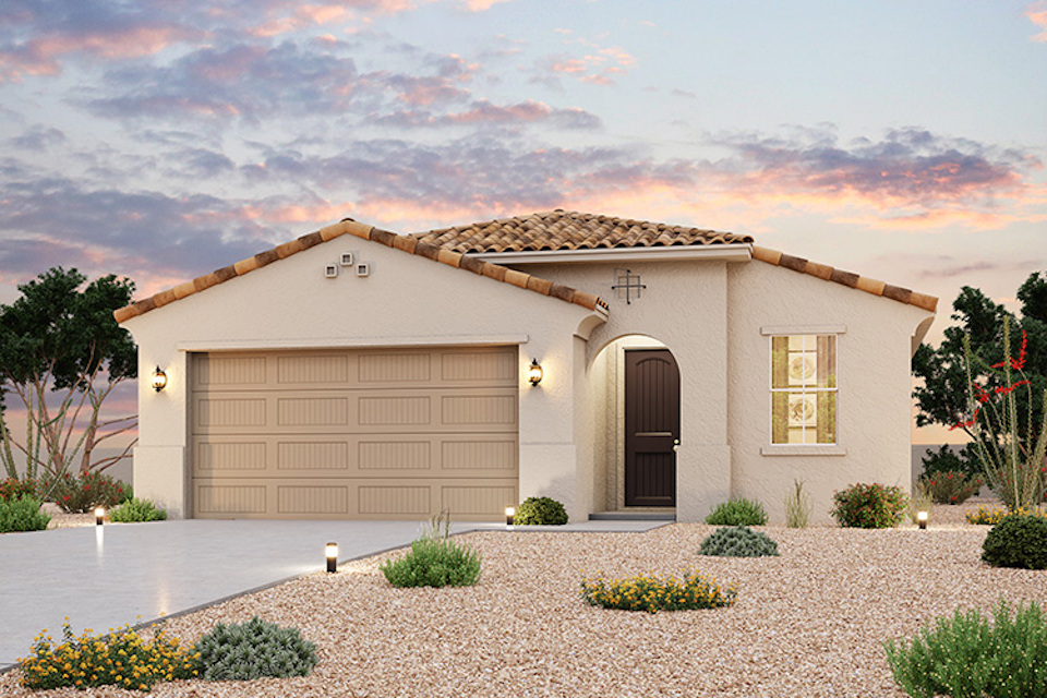 A house with a garage.