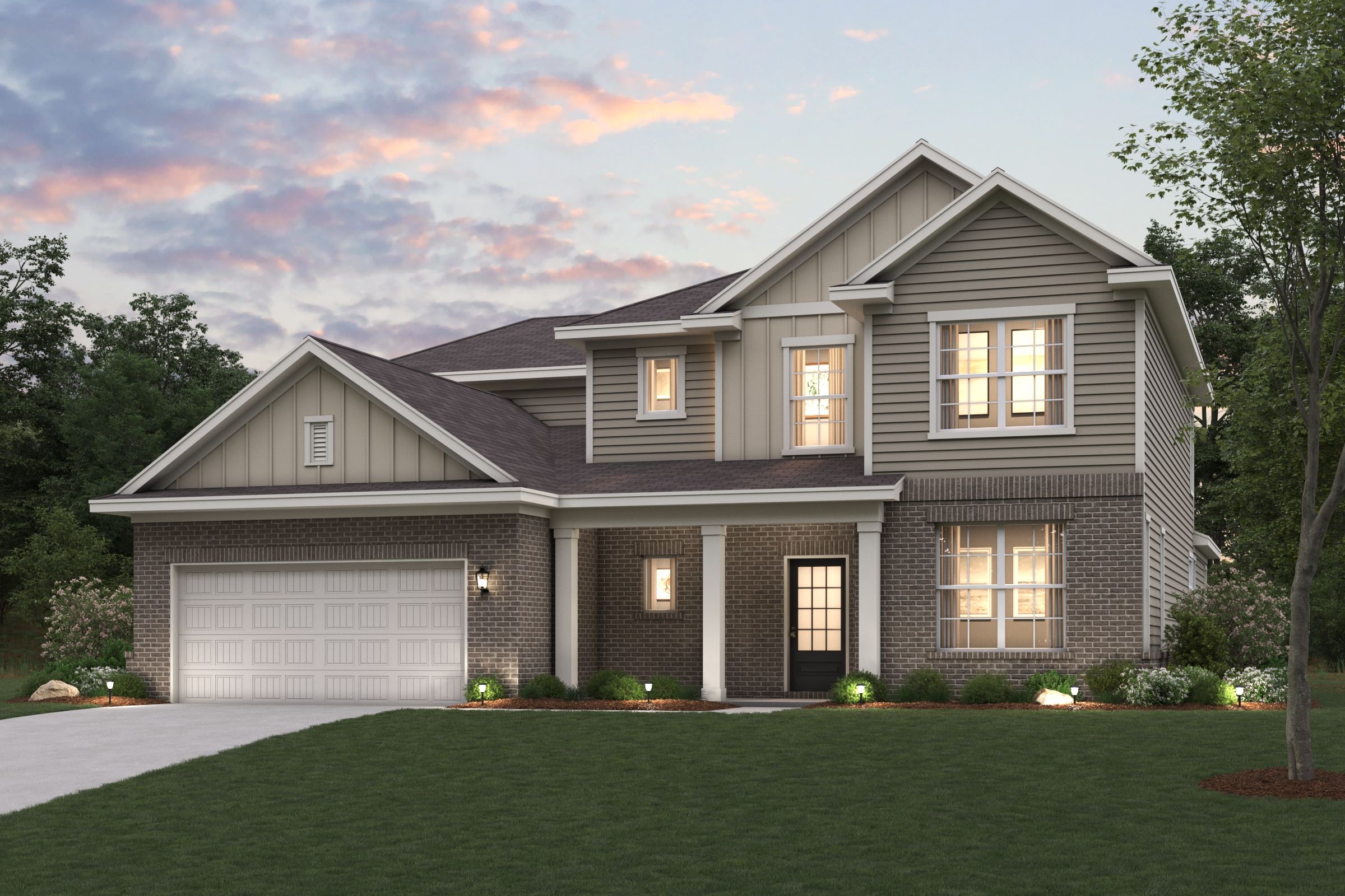 A house with a garage.