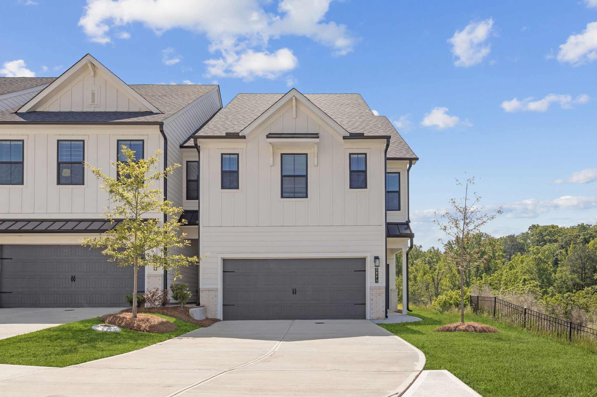 A house with a garage.