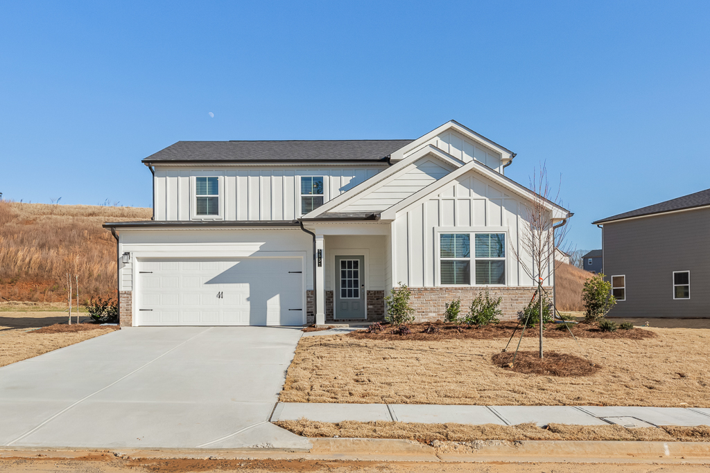 A house with a garage.
