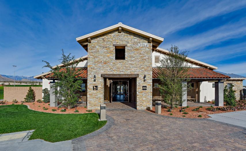 A house with a driveway.