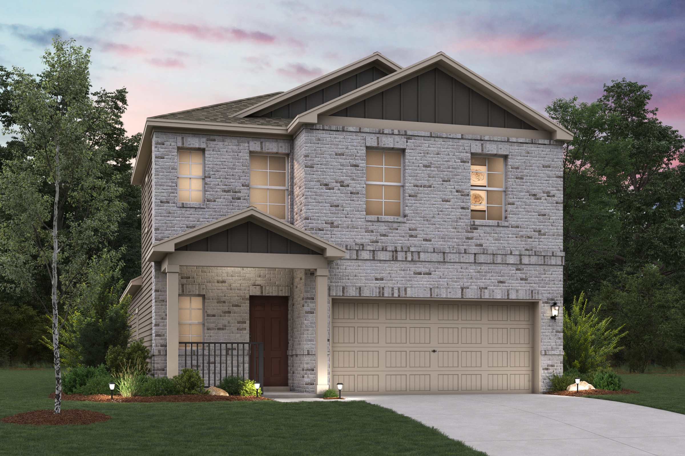 A house with a garage.