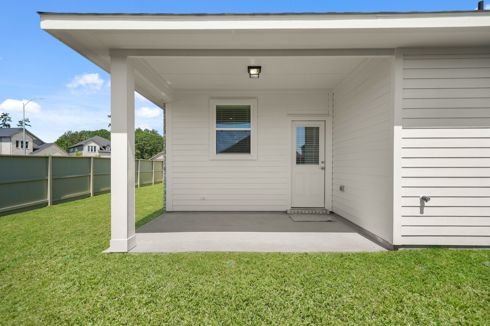 A house with a garage.
