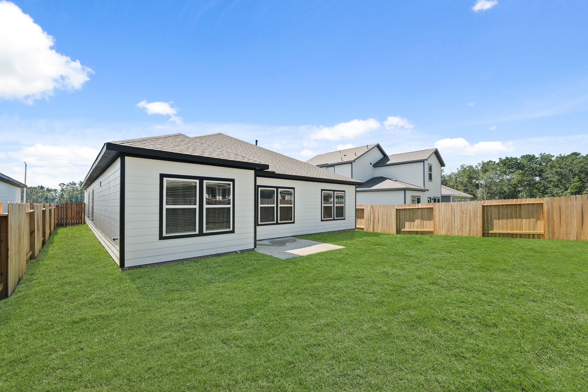 A house with a fence around it.