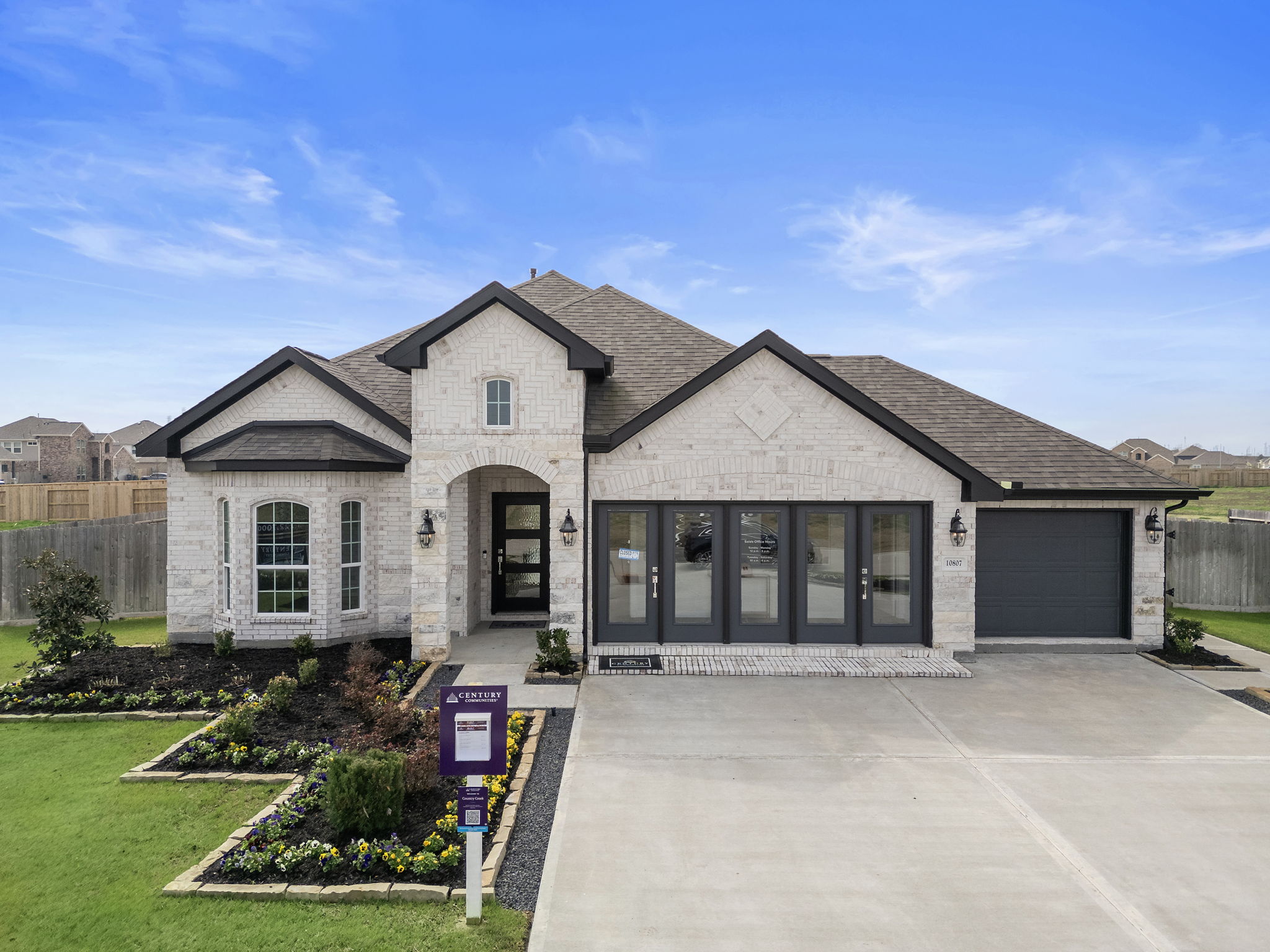 A house with a driveway.