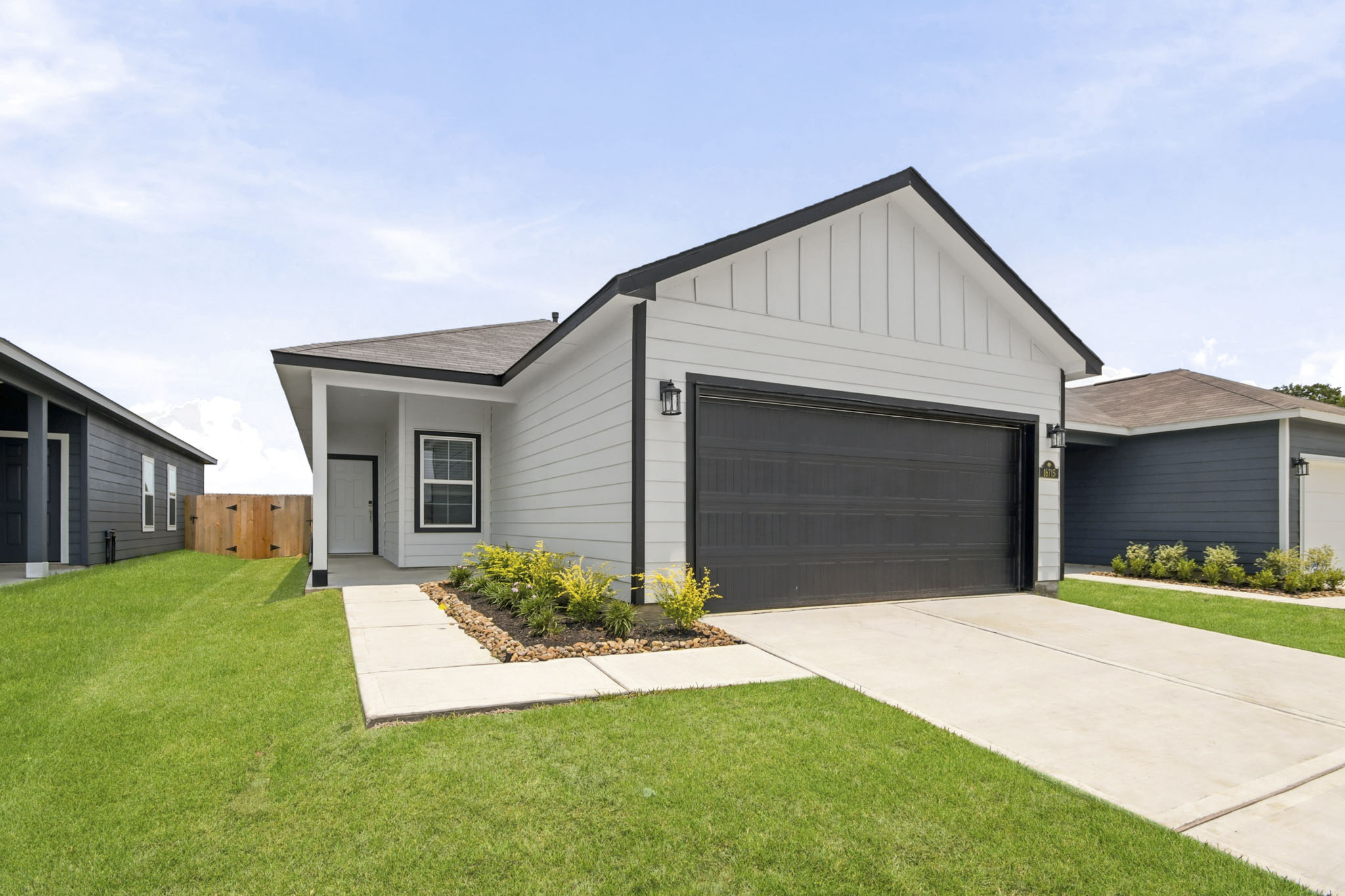 A house with a garage.