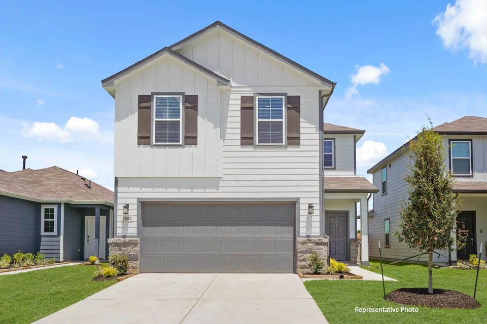 A house with a garage.