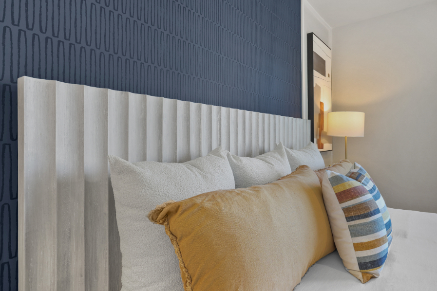 A bed with pillows.