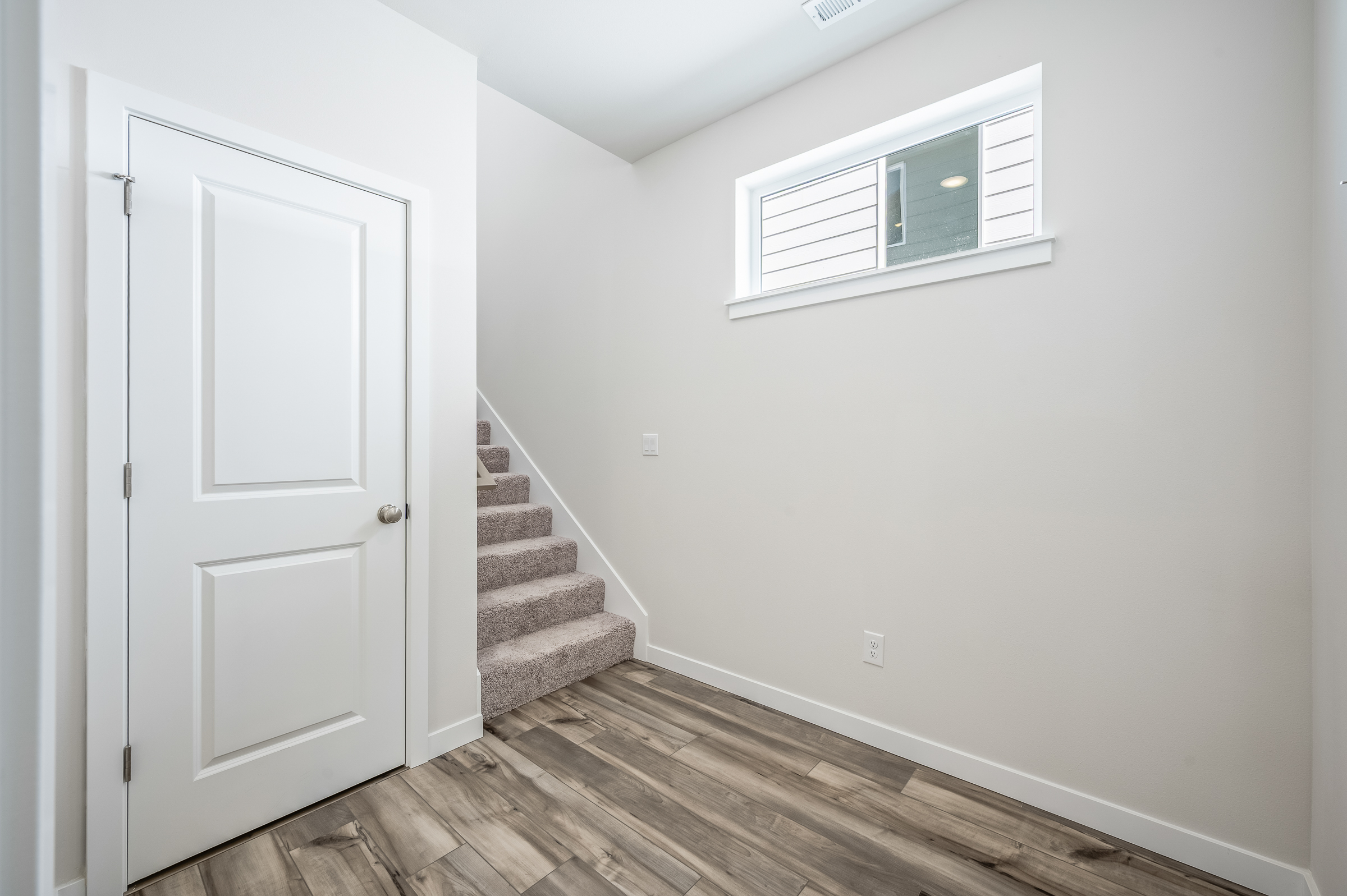 A room with white doors.