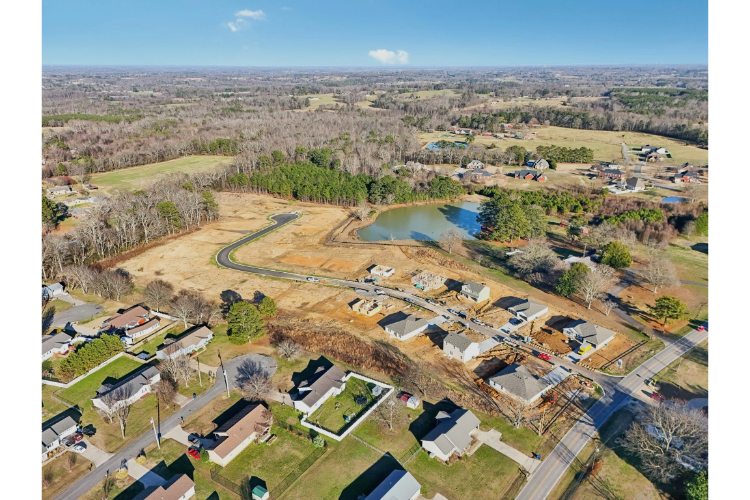 A high angle view of a town.