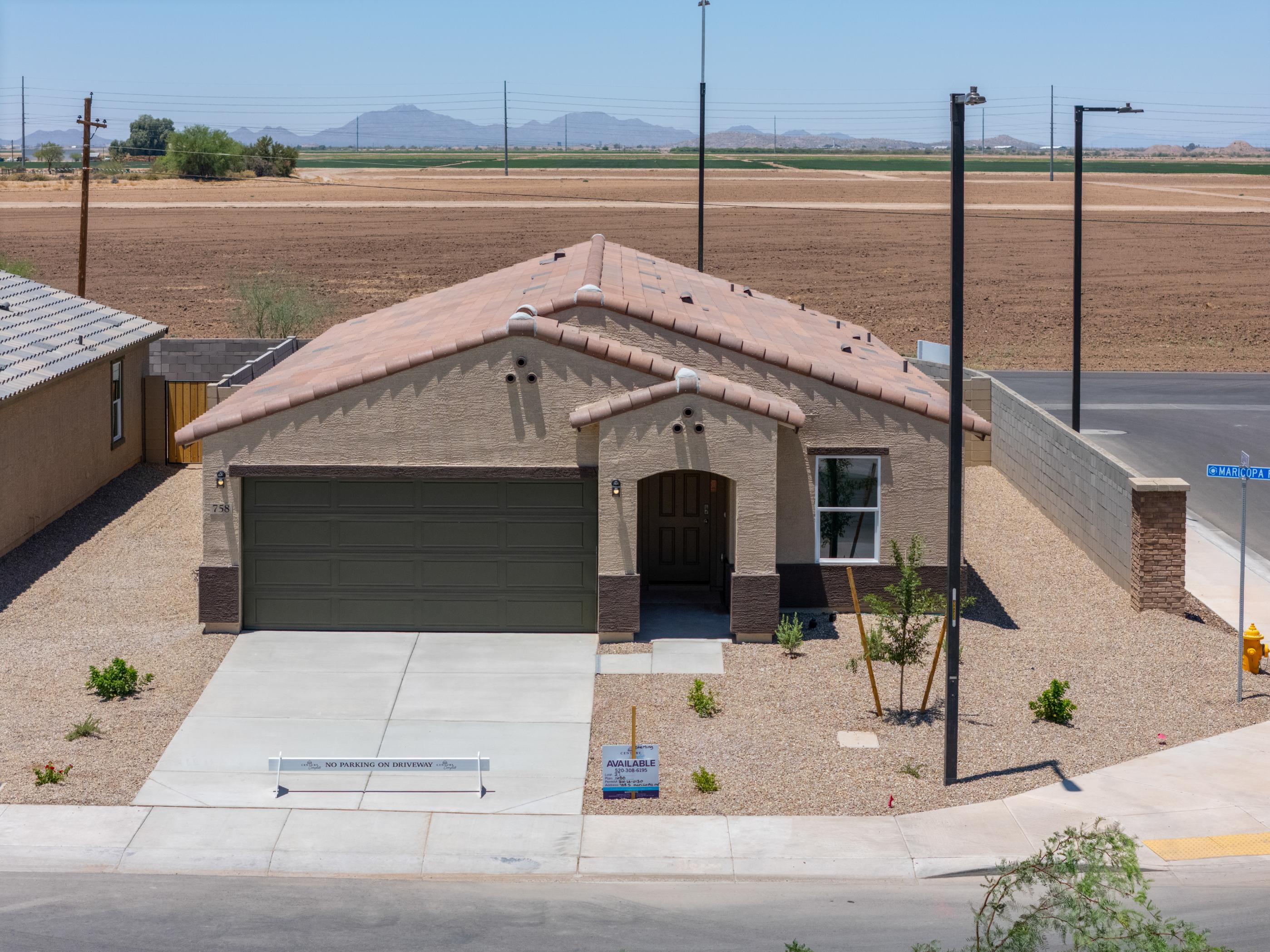 A building with a garage.