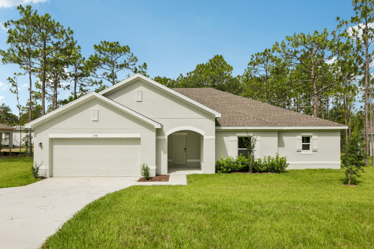 A house with a garage.