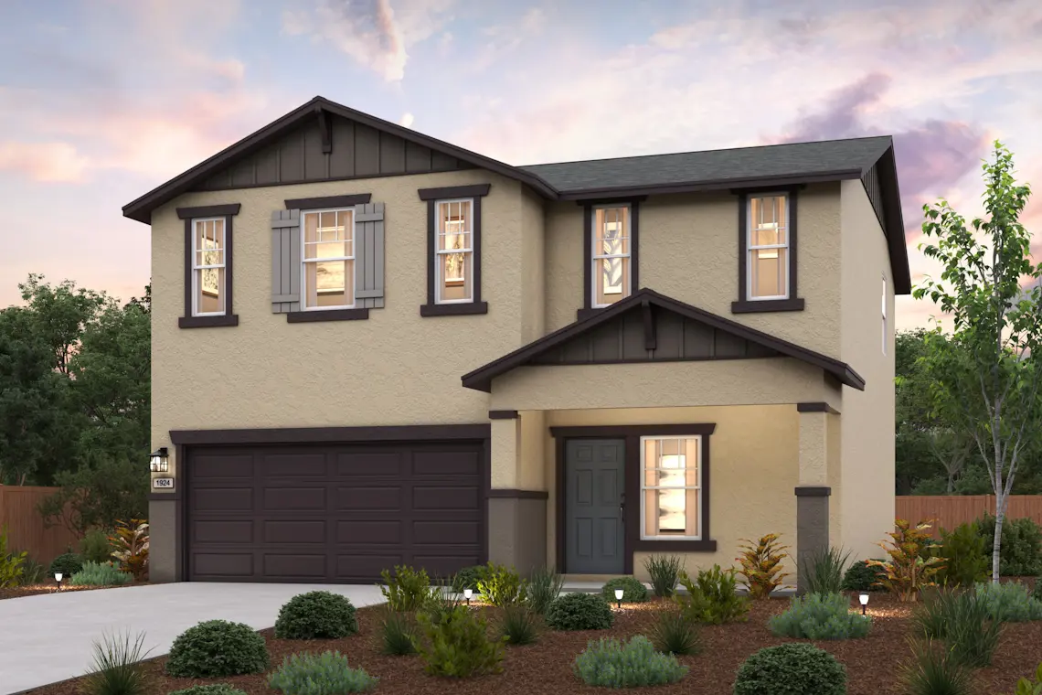 A house with a garage.